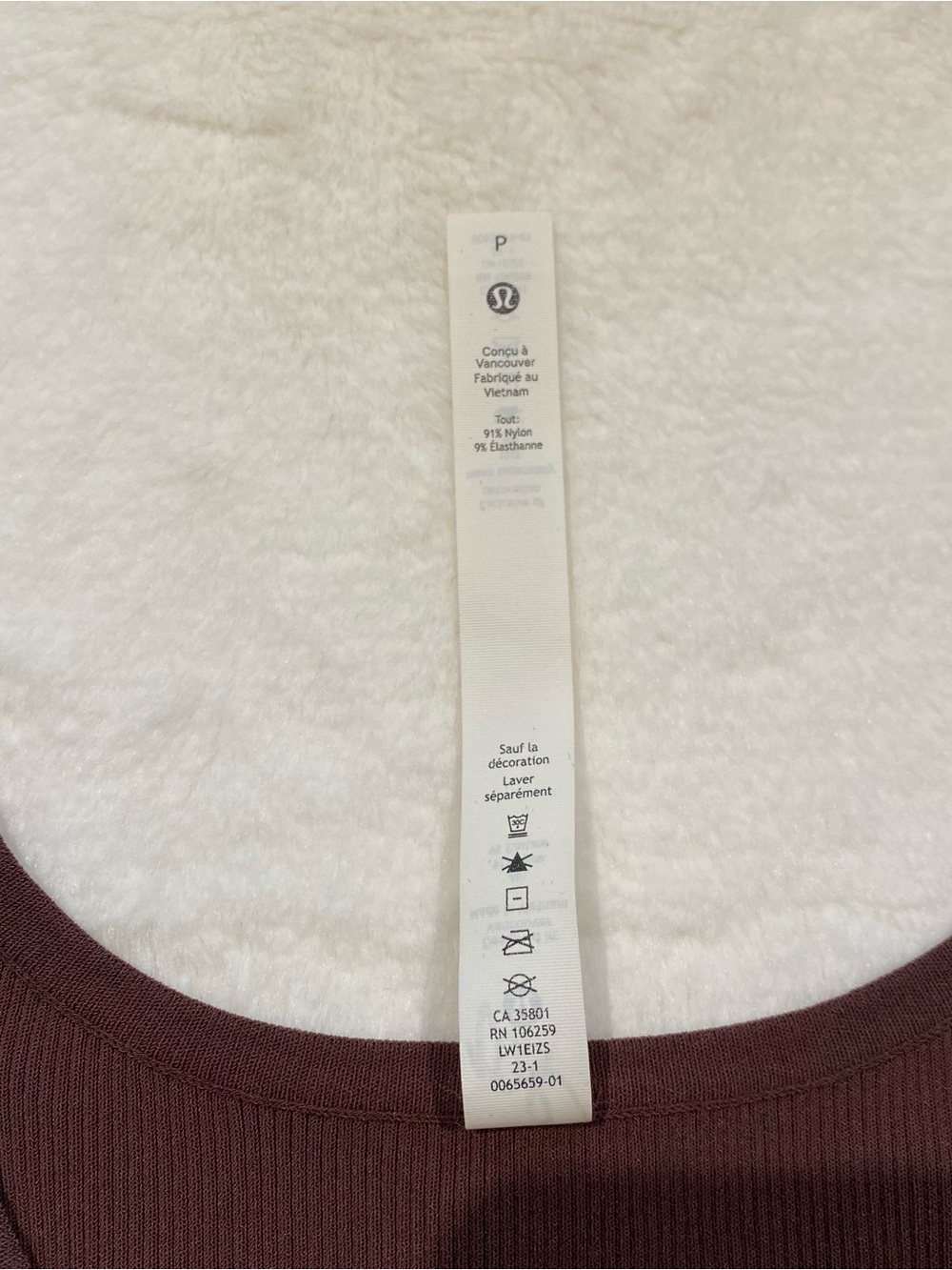 (S) Lululemon Tight-Fit Long-Sleeve Knit Bodysuit Java Brown Small Ribbed Rib - Picture 11 of 15